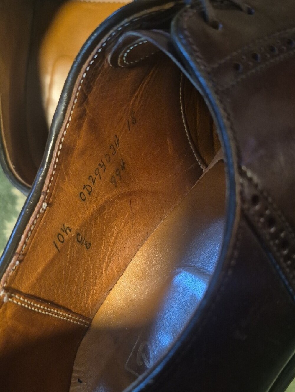 Alden Dark Brown Leather Lace-Up Dress Shoes - Picture 10 of 10